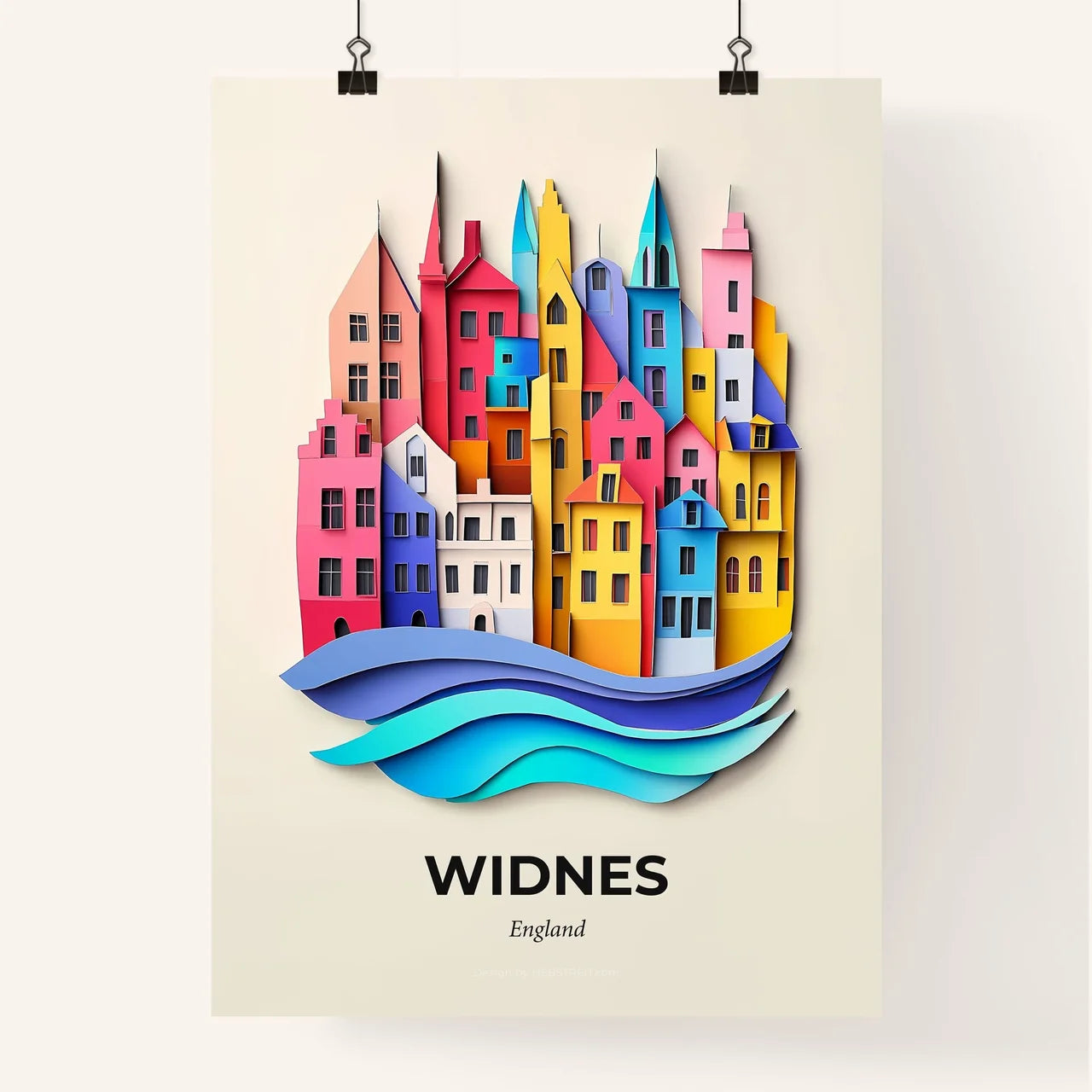 Vivid Widnes, England, Colorful Poster