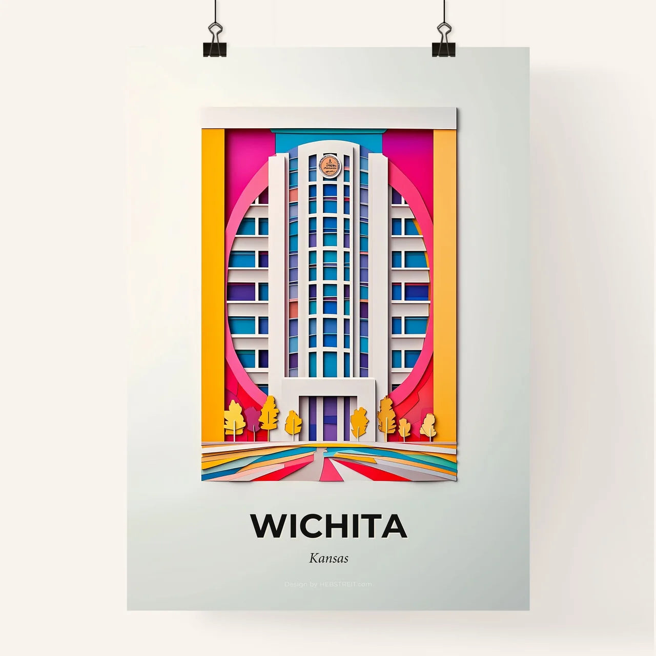 Vivid Wichita, Kansas, Colorful Poster