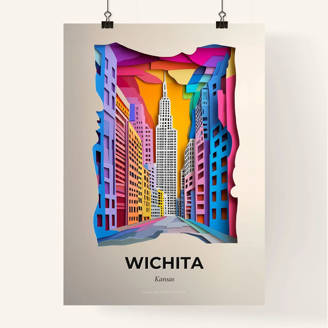 Vivid Wichita, Kansas, Colorful Poster