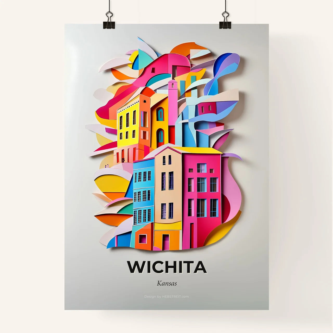 Vivid Wichita, Kansas, Colorful Poster