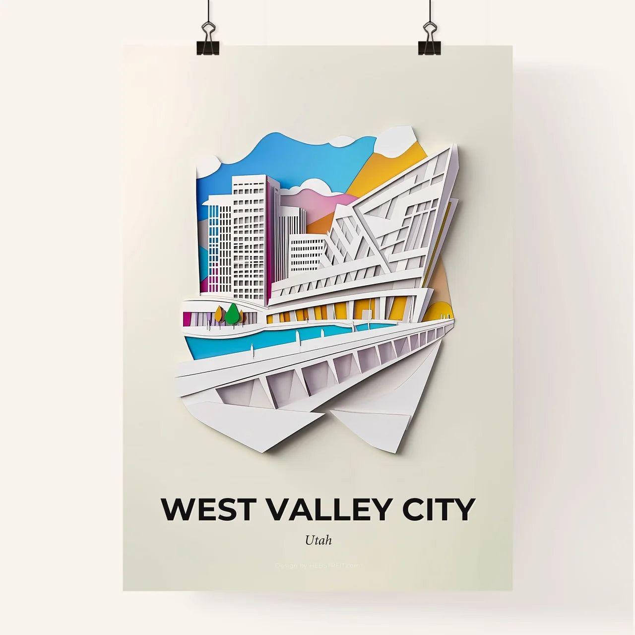 Vivid West Valley City, Utah, Colorful Poster