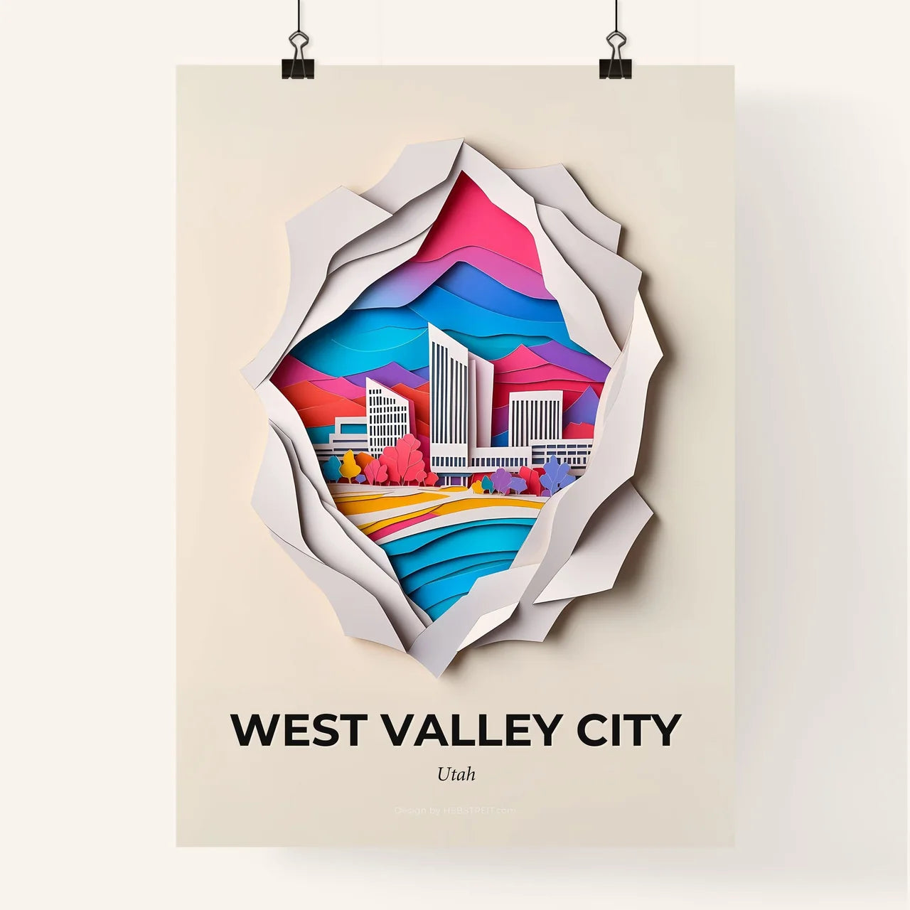 Vivid West Valley City, Utah, Colorful Poster