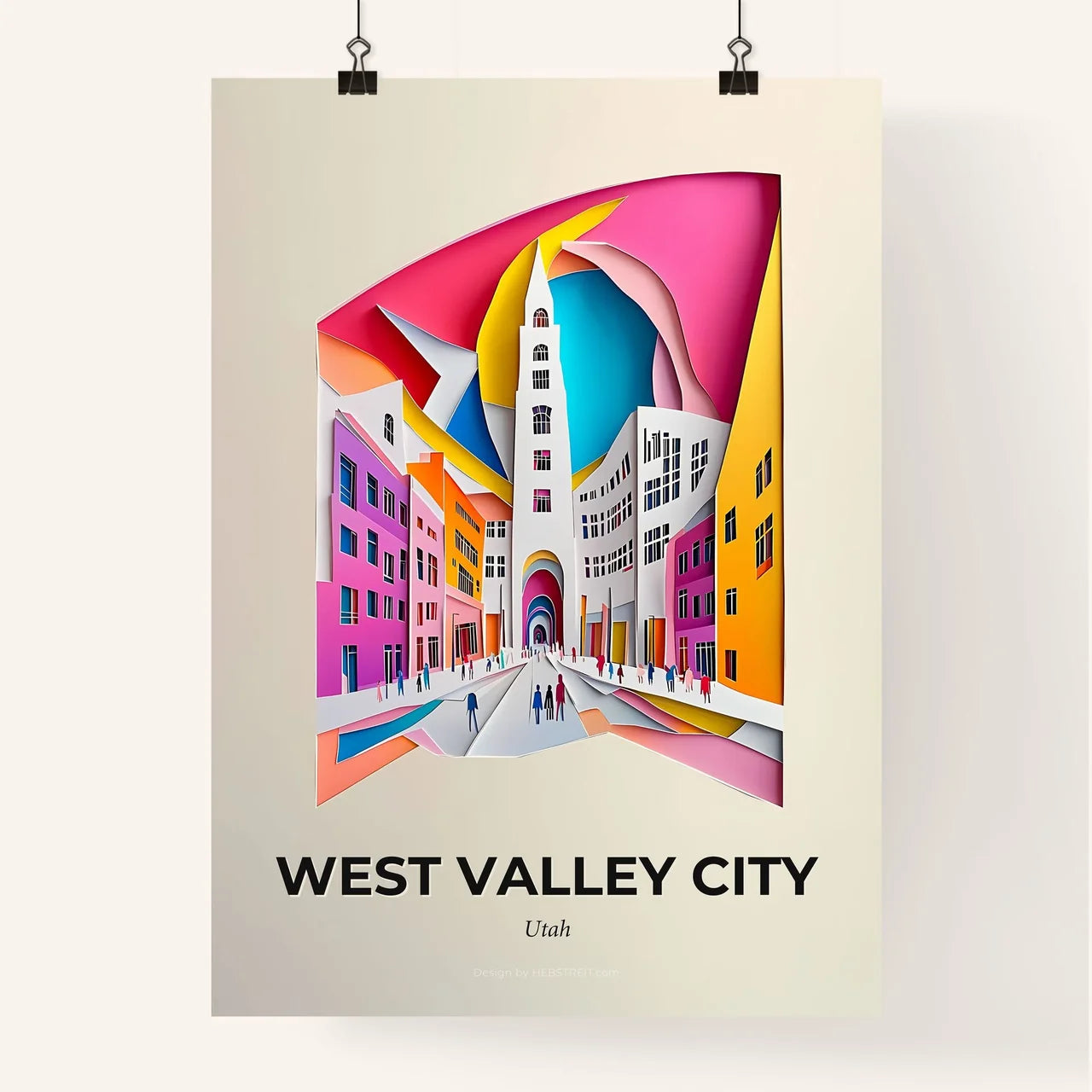 Vivid West Valley City, Utah, Colorful Poster