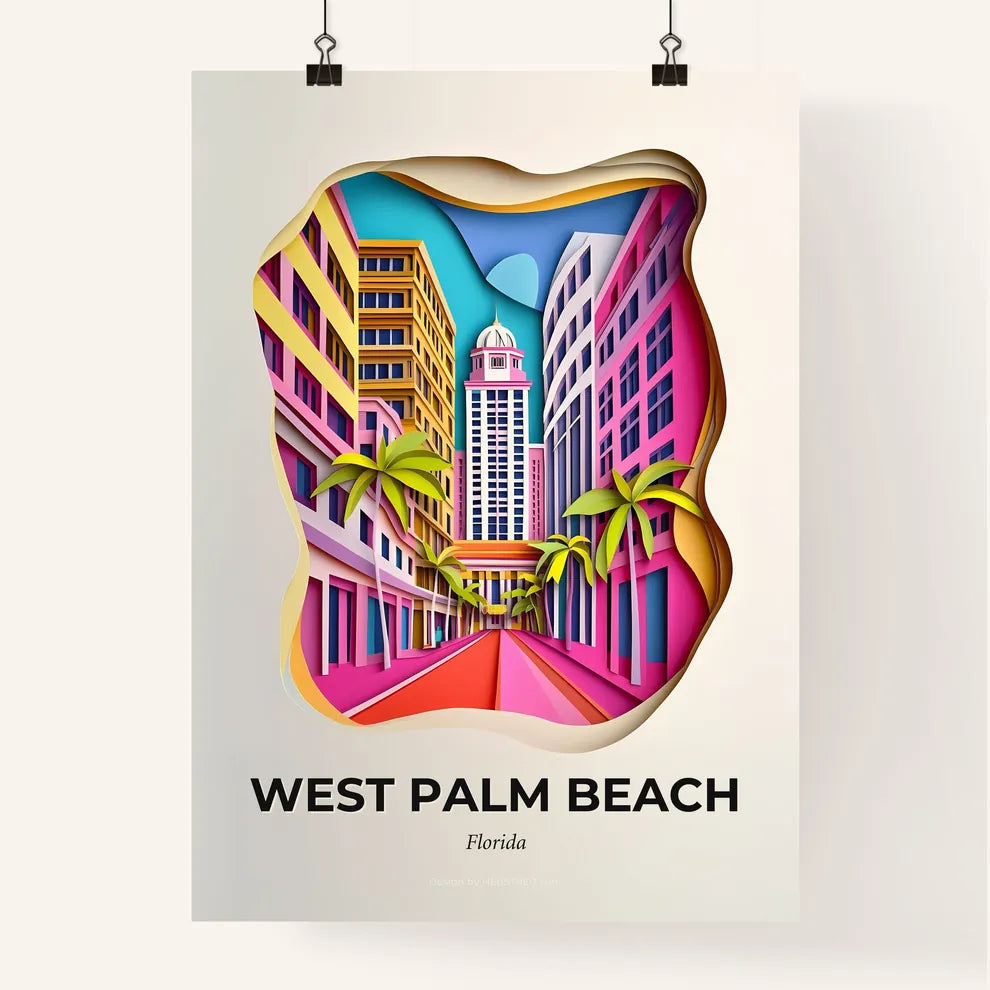 Vivid West Palm Beach, Florida, Colorful Poster