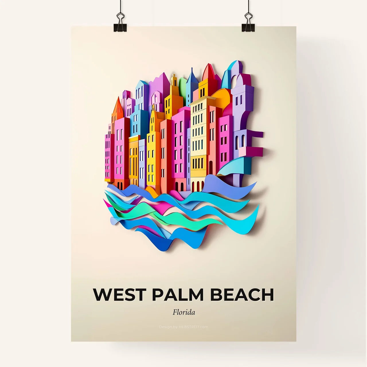 Vivid West Palm Beach, Florida, Colorful Poster