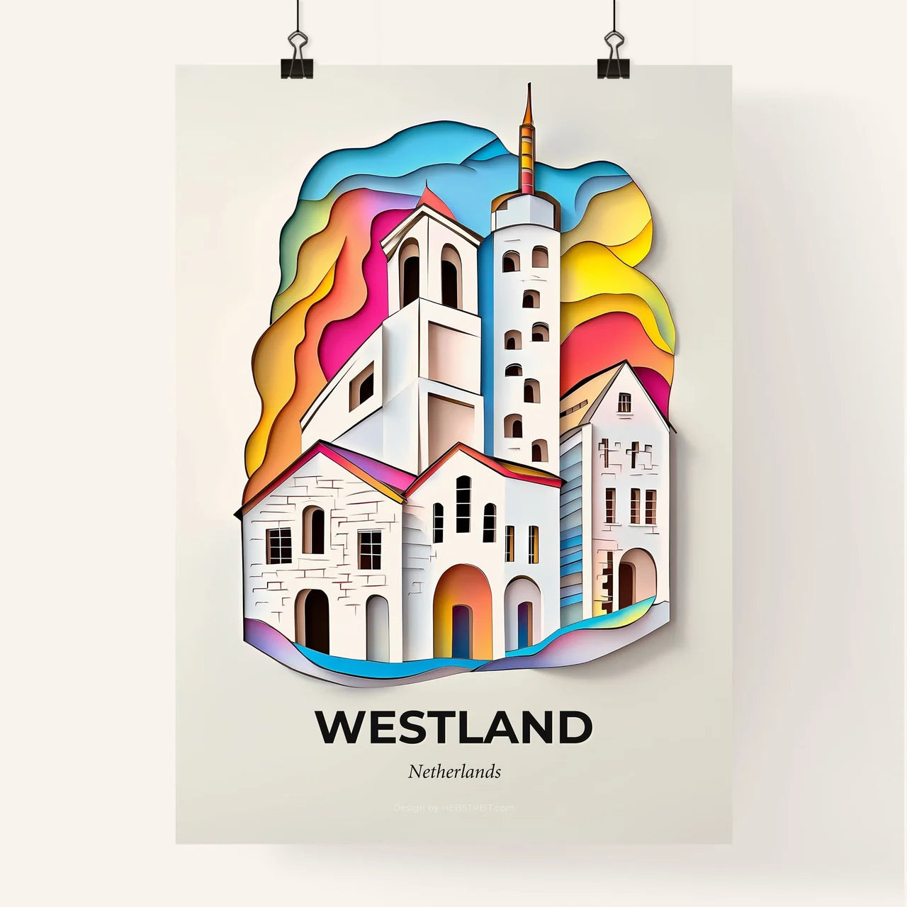 Vivid Westland, Netherlands, Colorful Poster