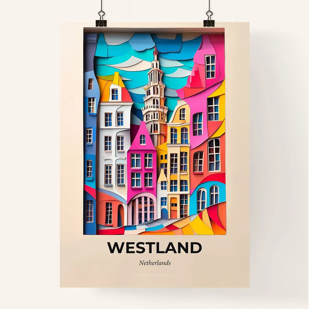 Vivid Westland, Netherlands, Colorful Poster