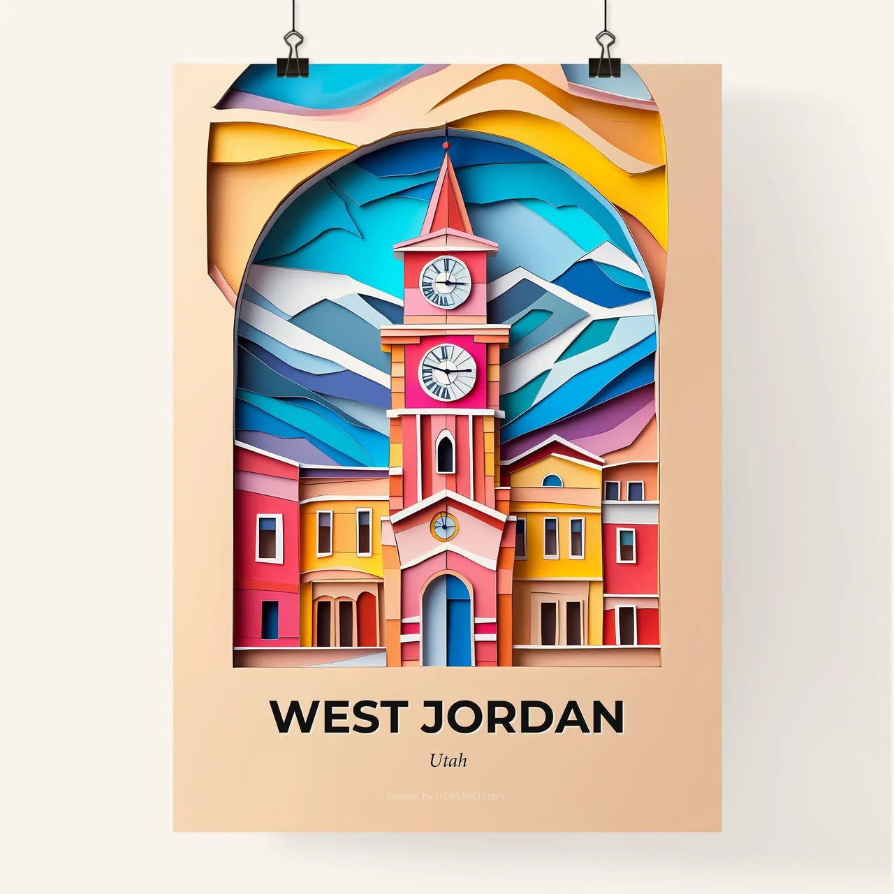 Vivid West Jordan, Utah, Colorful Poster