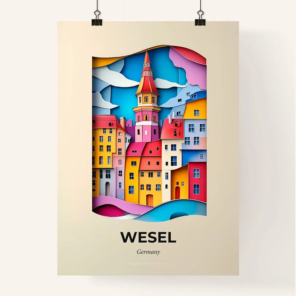 Vivid Wesel, Germany, Colorful Poster