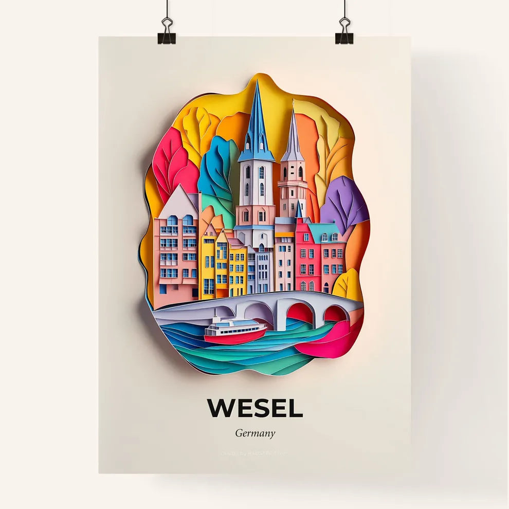 Vivid Wesel, Germany, Colorful Poster