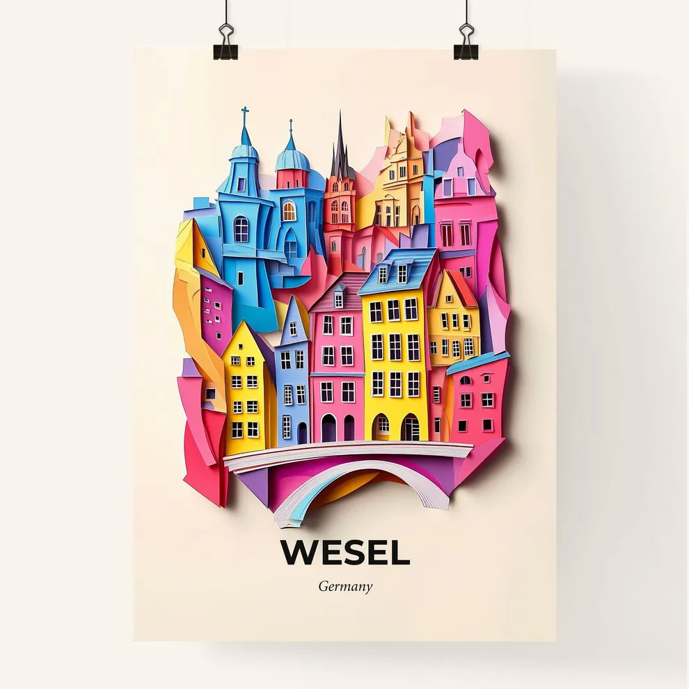 Vivid Wesel, Germany, Colorful Poster