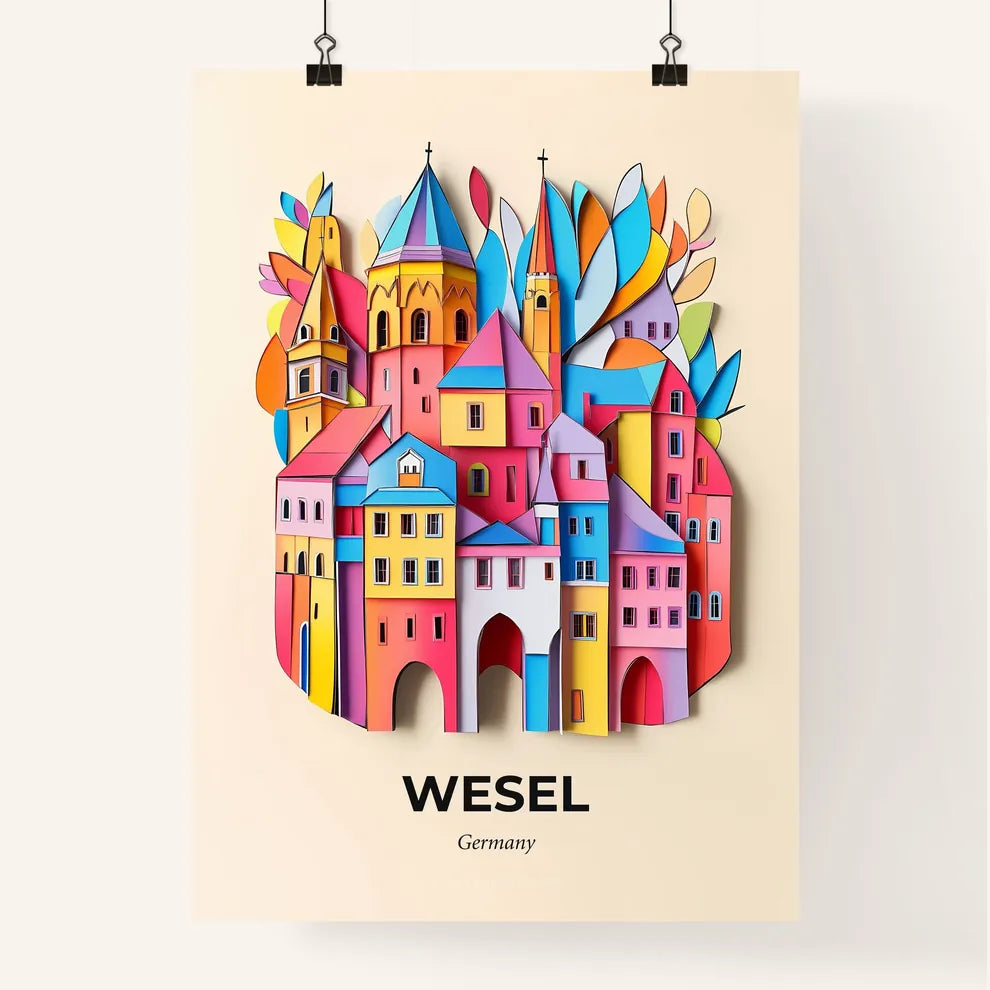 Vivid Wesel, Germany, Colorful Poster