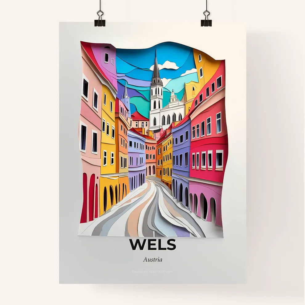 Vivid Wels, Austria, Colorful Poster