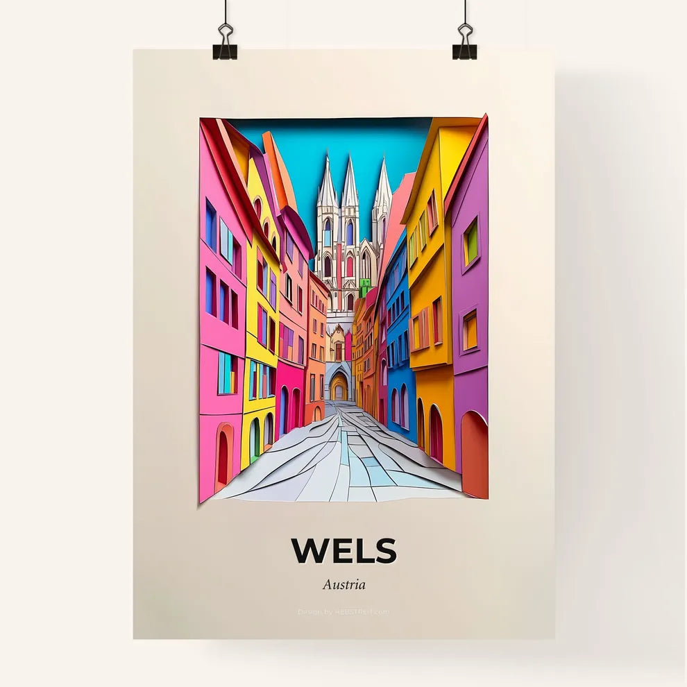 Vivid Wels, Austria, Colorful Poster