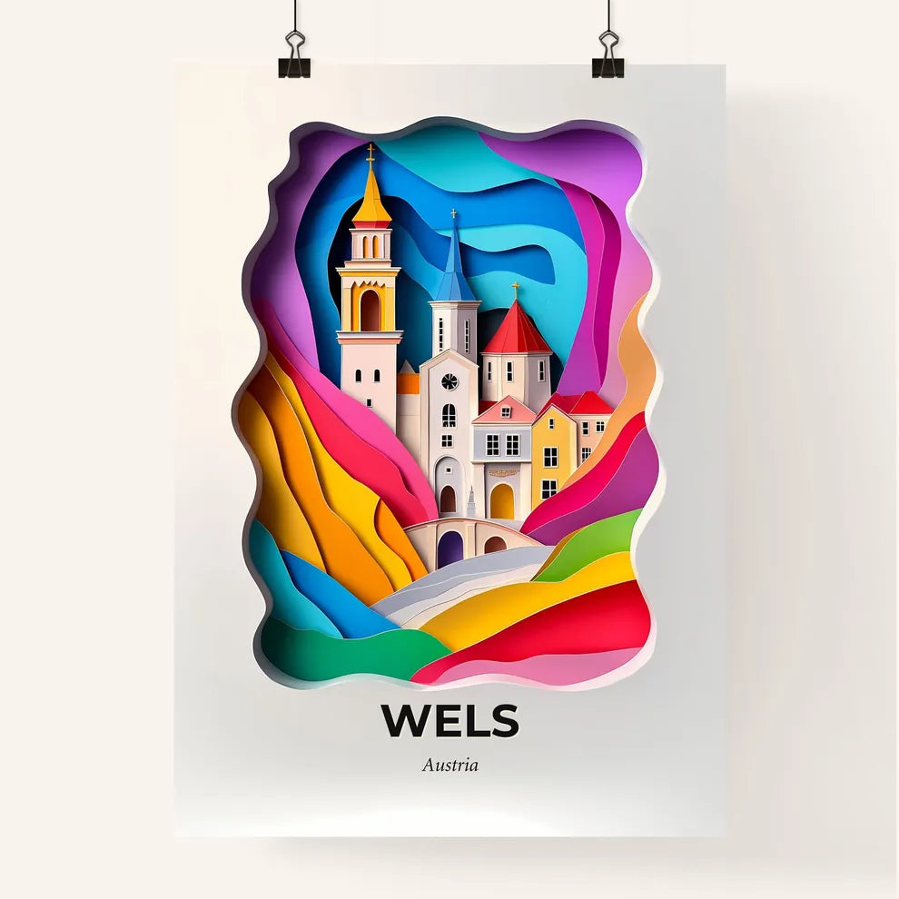 Vivid Wels, Austria, Colorful Poster