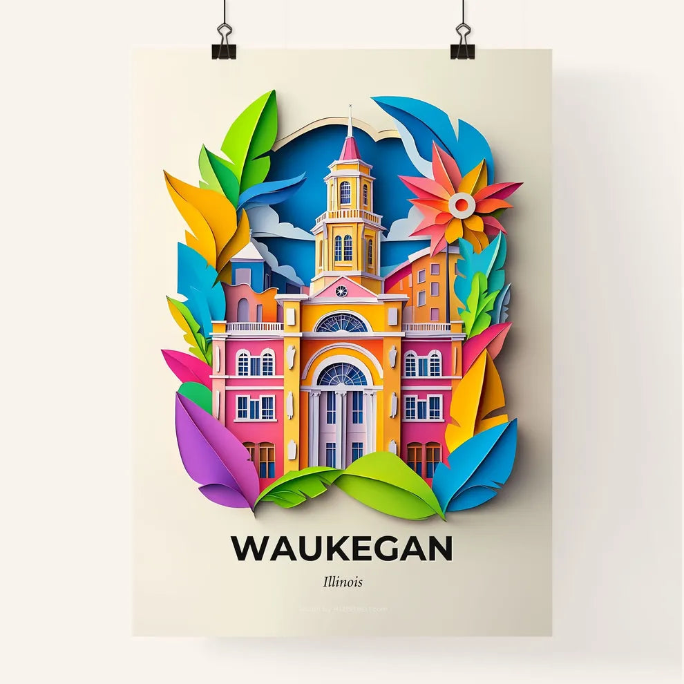 Vivid Waukegan, Illinois, Colorful Poster
