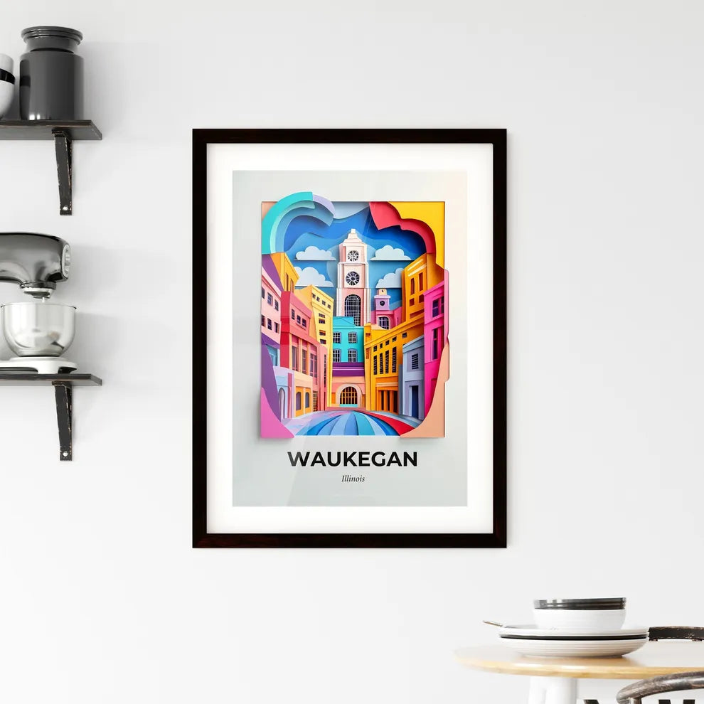 Vivid Waukegan, Illinois, Framed Wall Art
