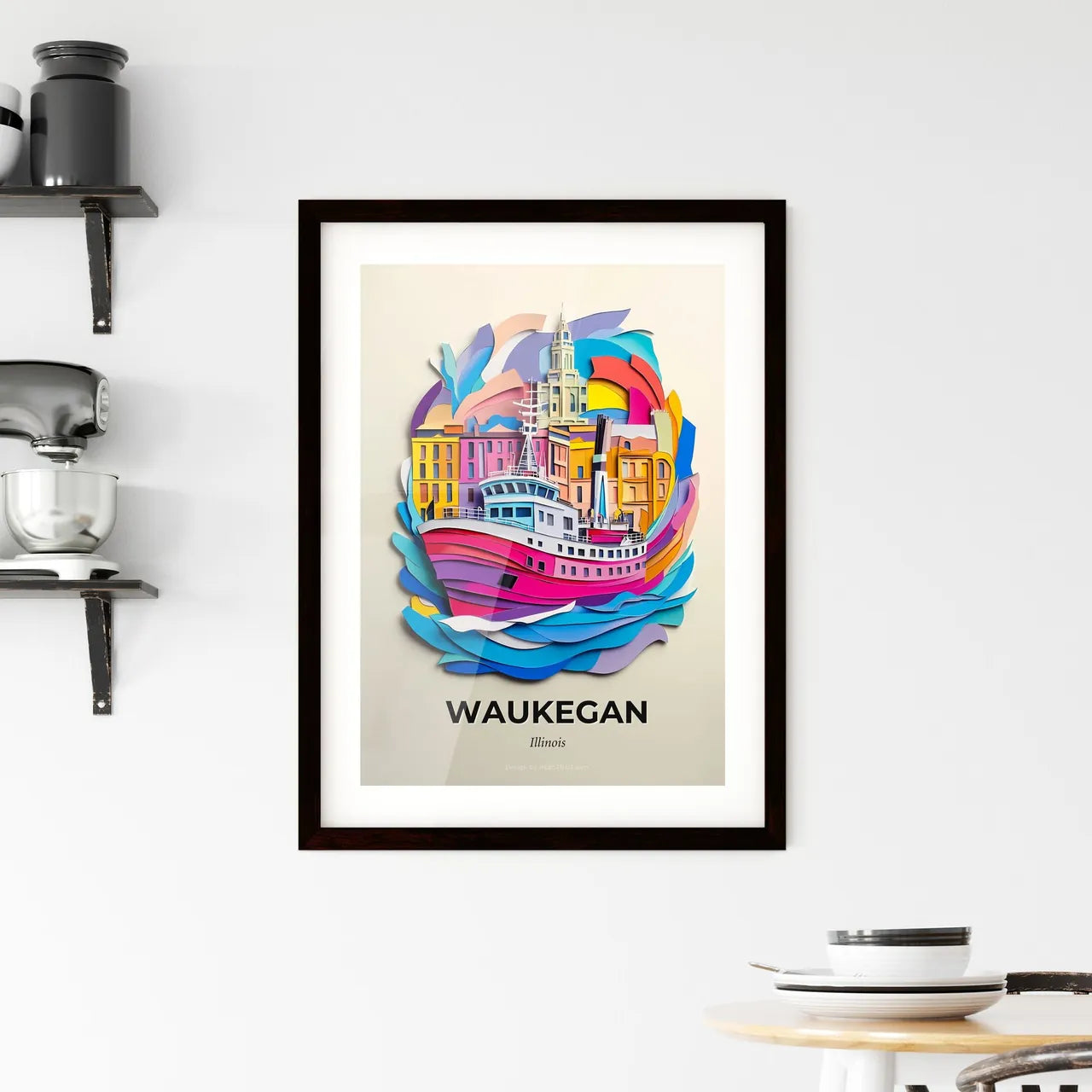 Vivid Waukegan, Illinois, Framed Wall Art