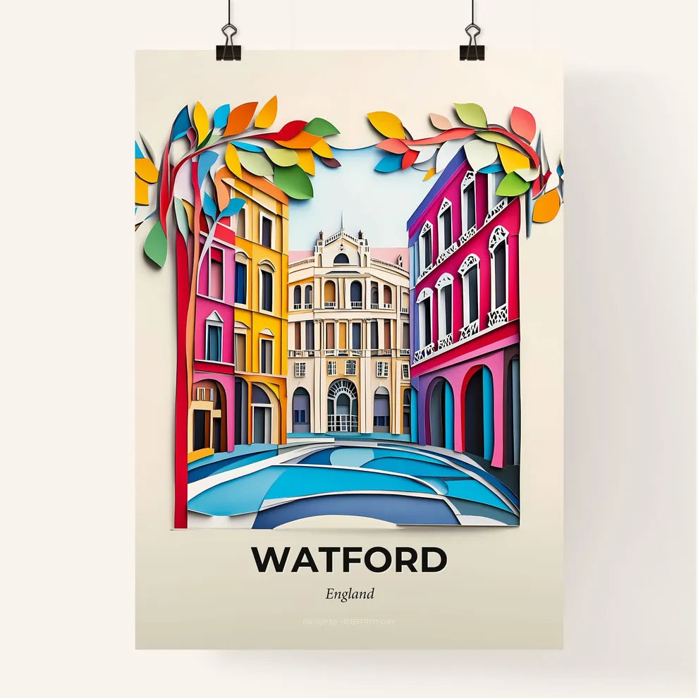 Vivid Watford, England, Colorful Poster