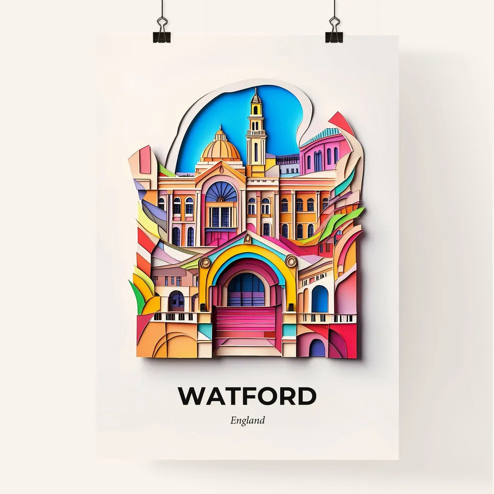 Vivid Watford, England, Colorful Poster