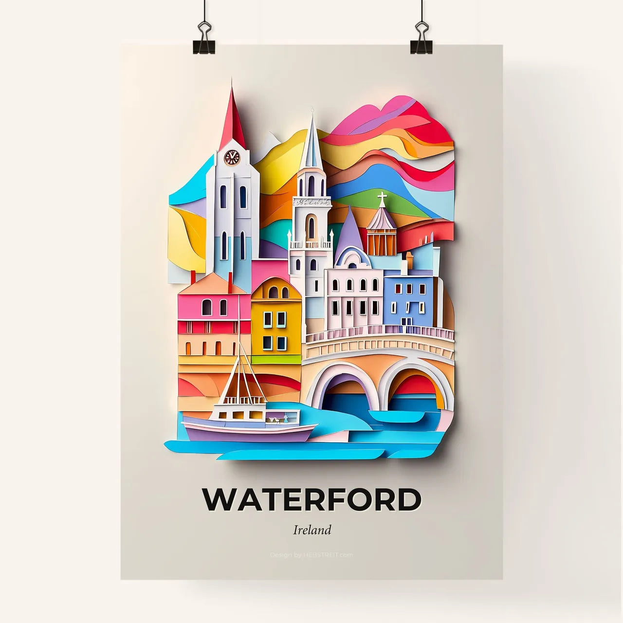 Vivid Waterford, Ireland, Colorful Poster