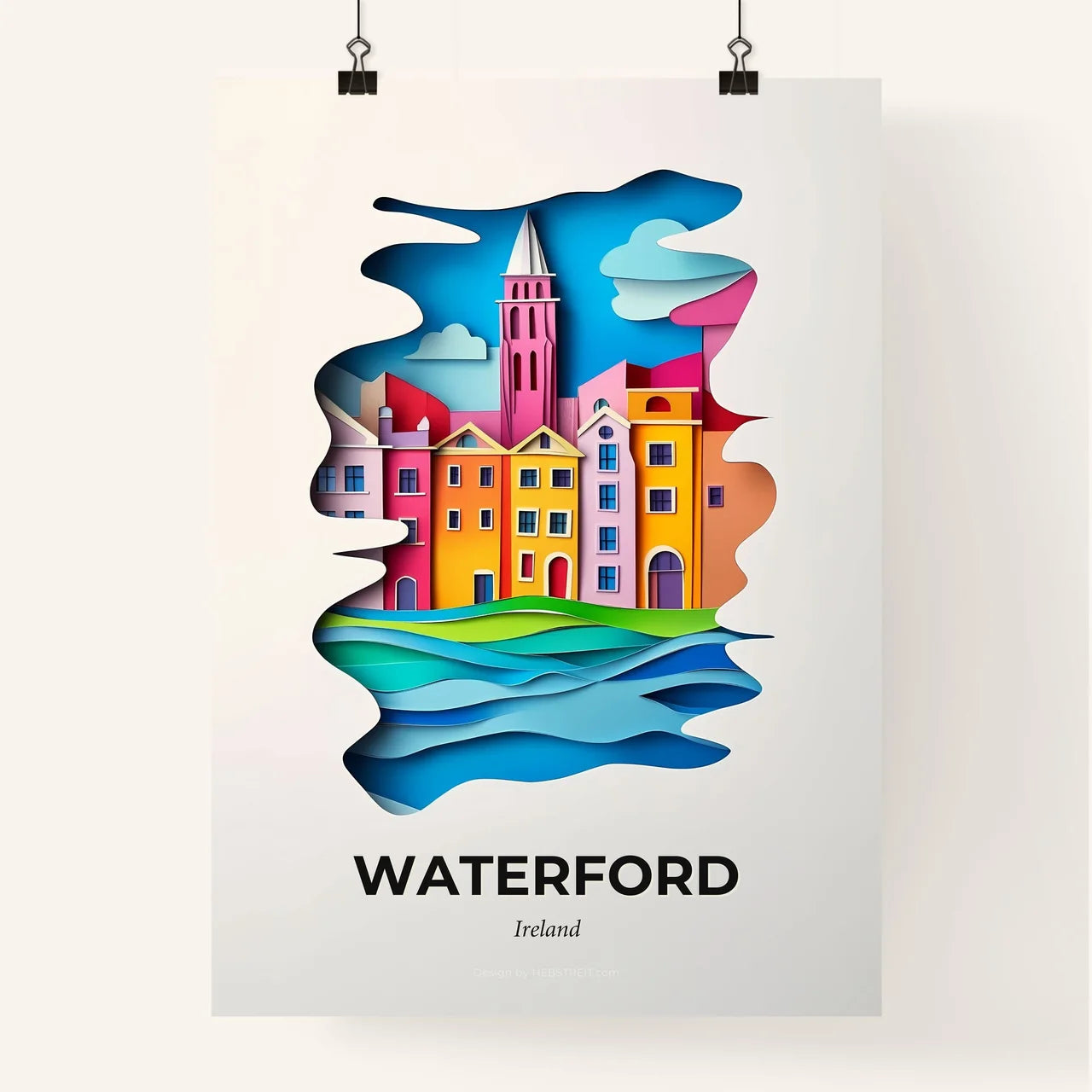 Vivid Waterford, Ireland, Colorful Poster