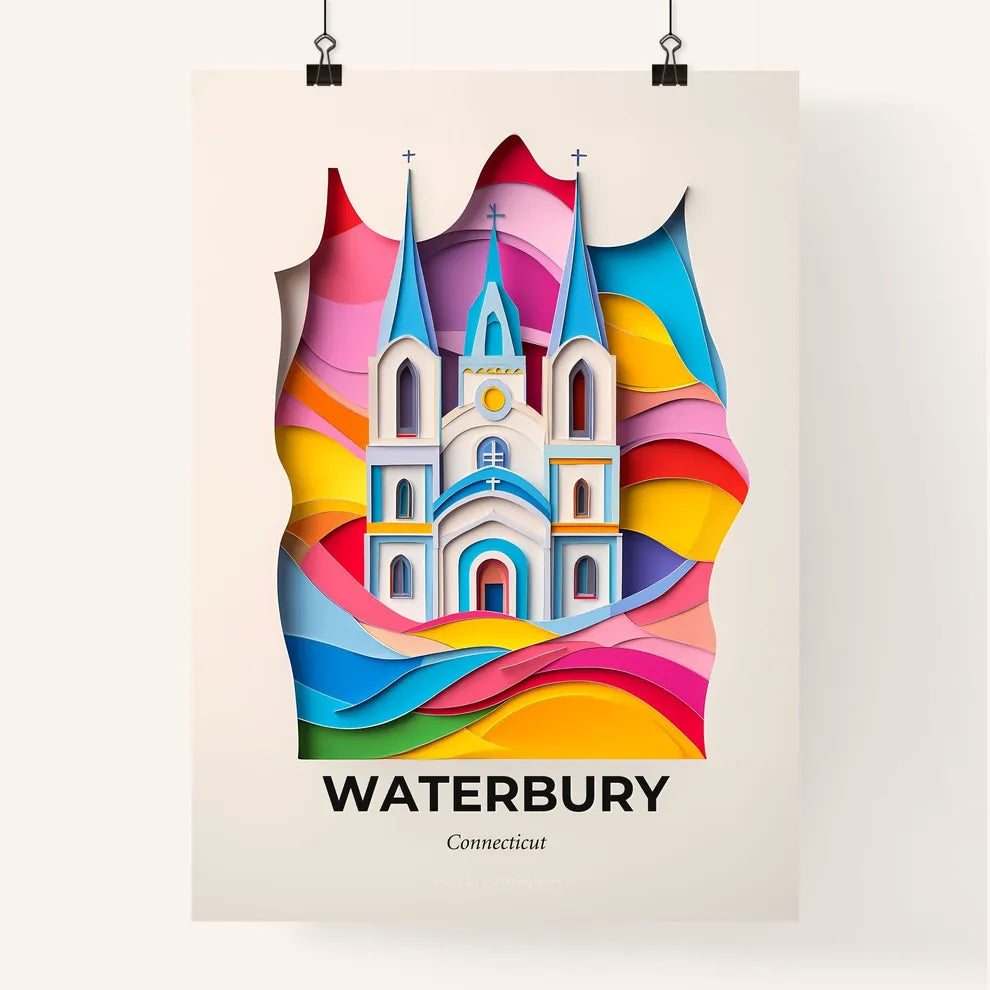 Vivid Waterbury, Connecticut, Colorful Poster