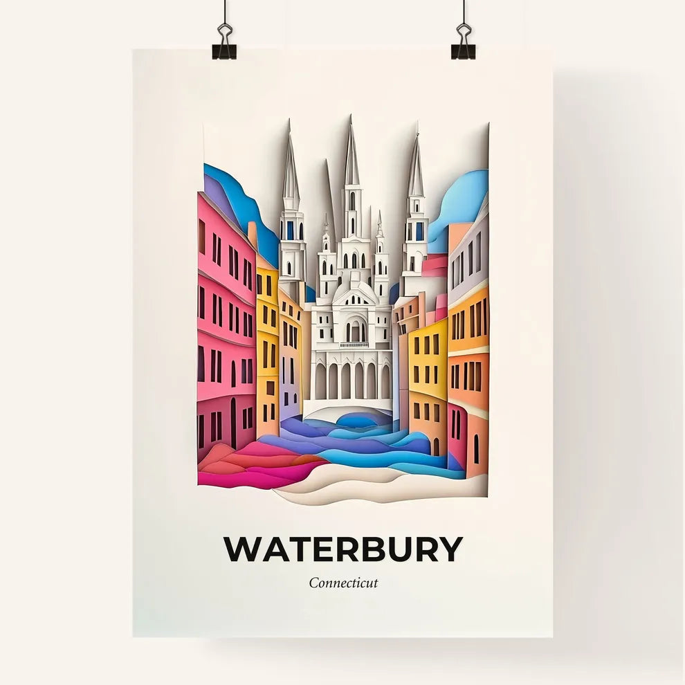 Vivid Waterbury, Connecticut, Colorful Poster