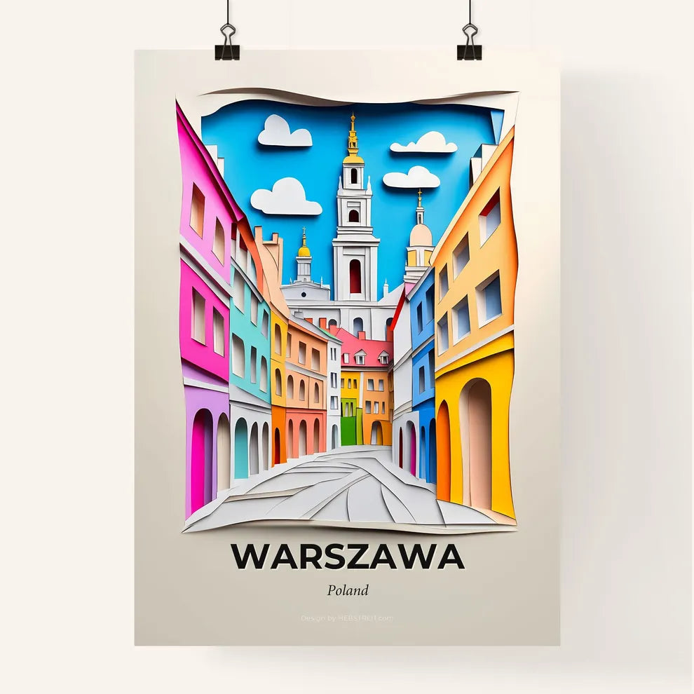 Vivid Warsaw, Poland, Colorful Poster