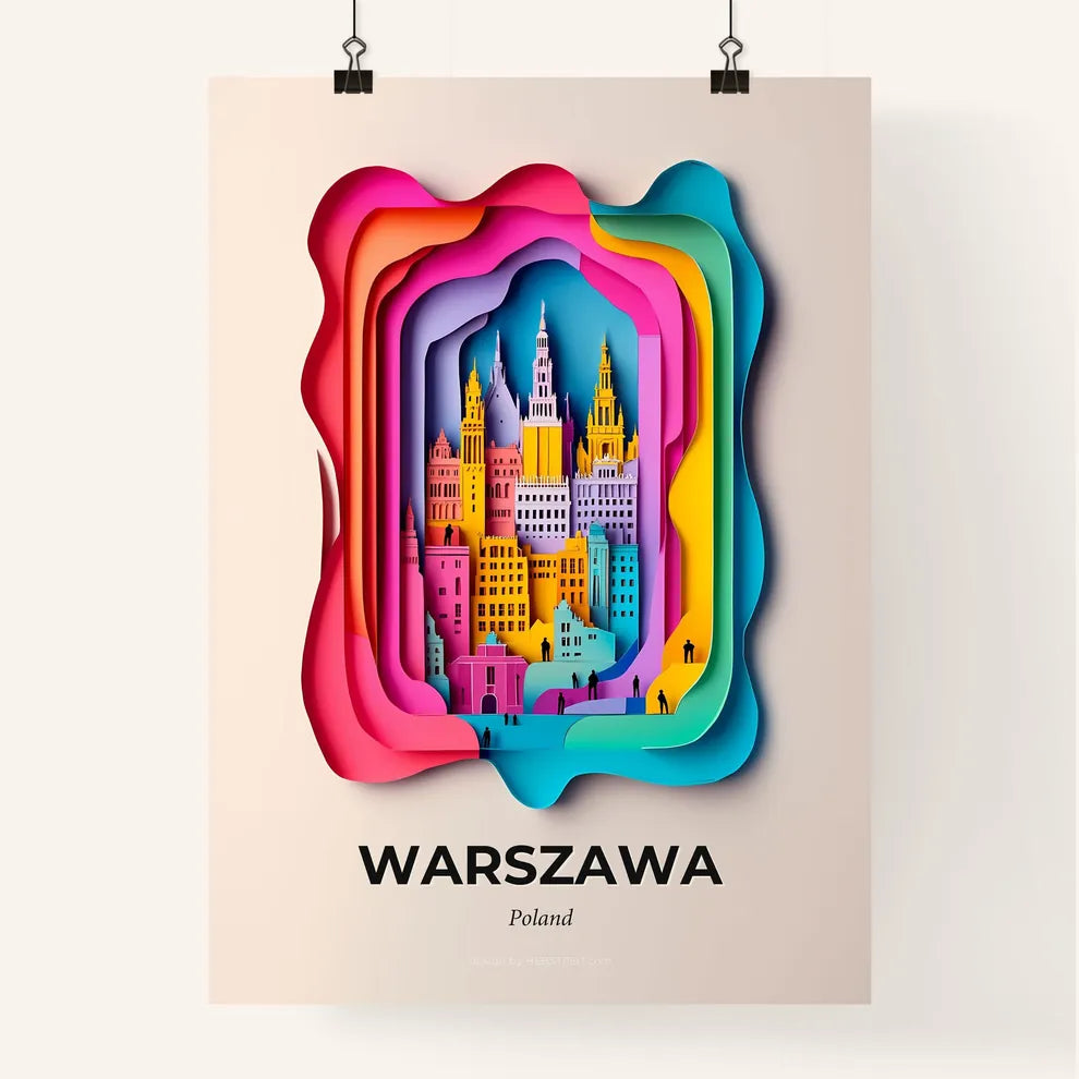 Vivid Warsaw, Poland, Colorful Poster