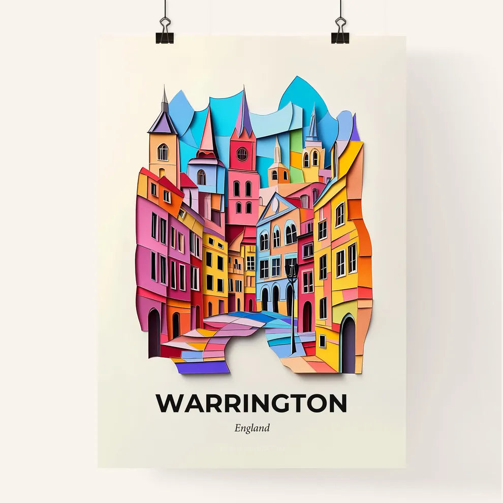 Vivid Warrington, England, Colorful Poster