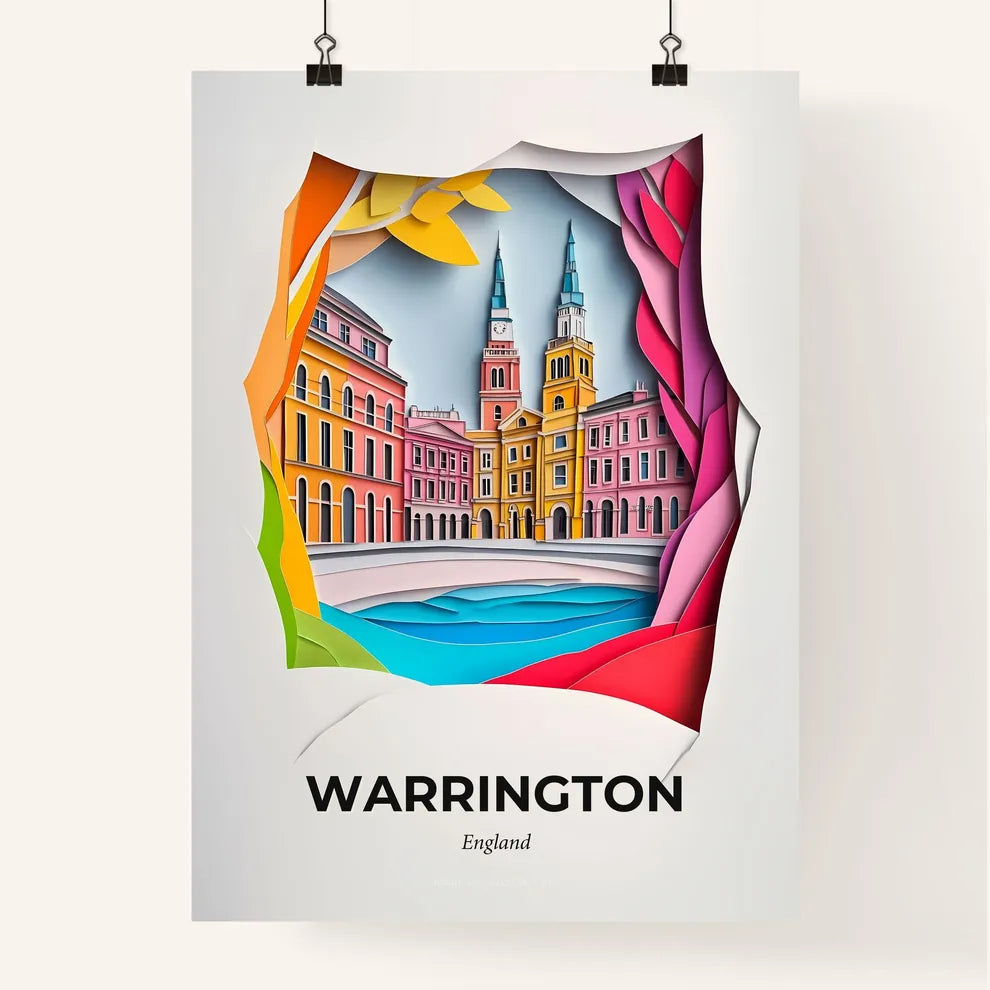 Vivid Warrington, England, Colorful Poster