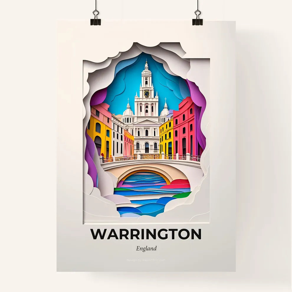 Vivid Warrington, England, Colorful Poster