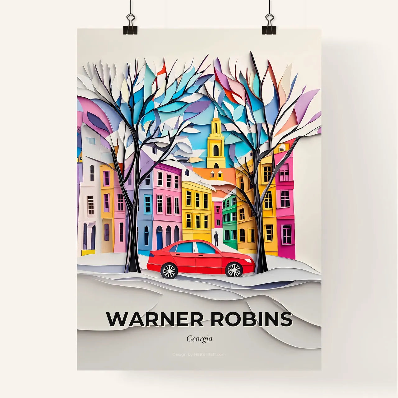 Vivid Warner Robins, Georgia, Colorful Poster