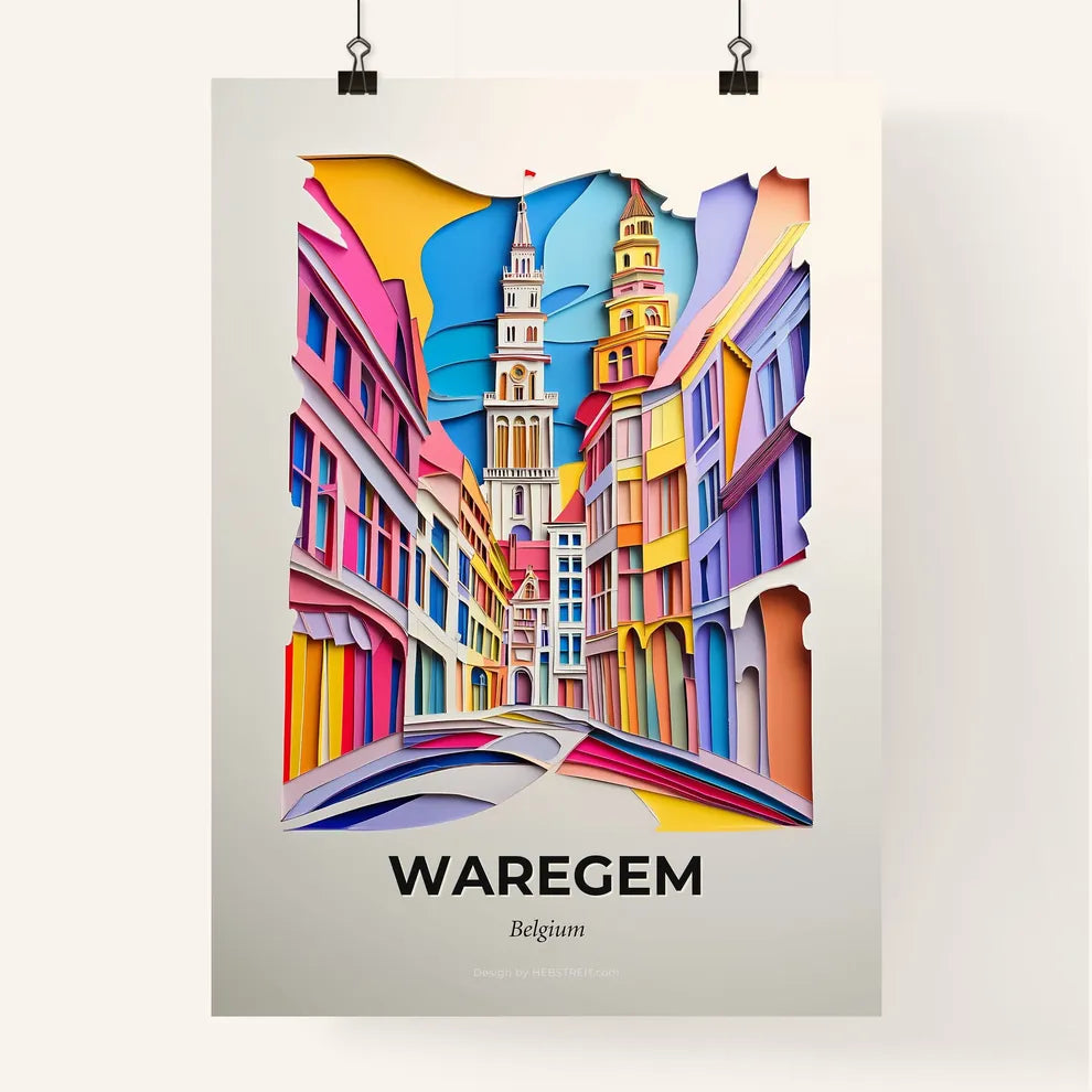 Vivid Waregem, Belgium, Colorful Poster