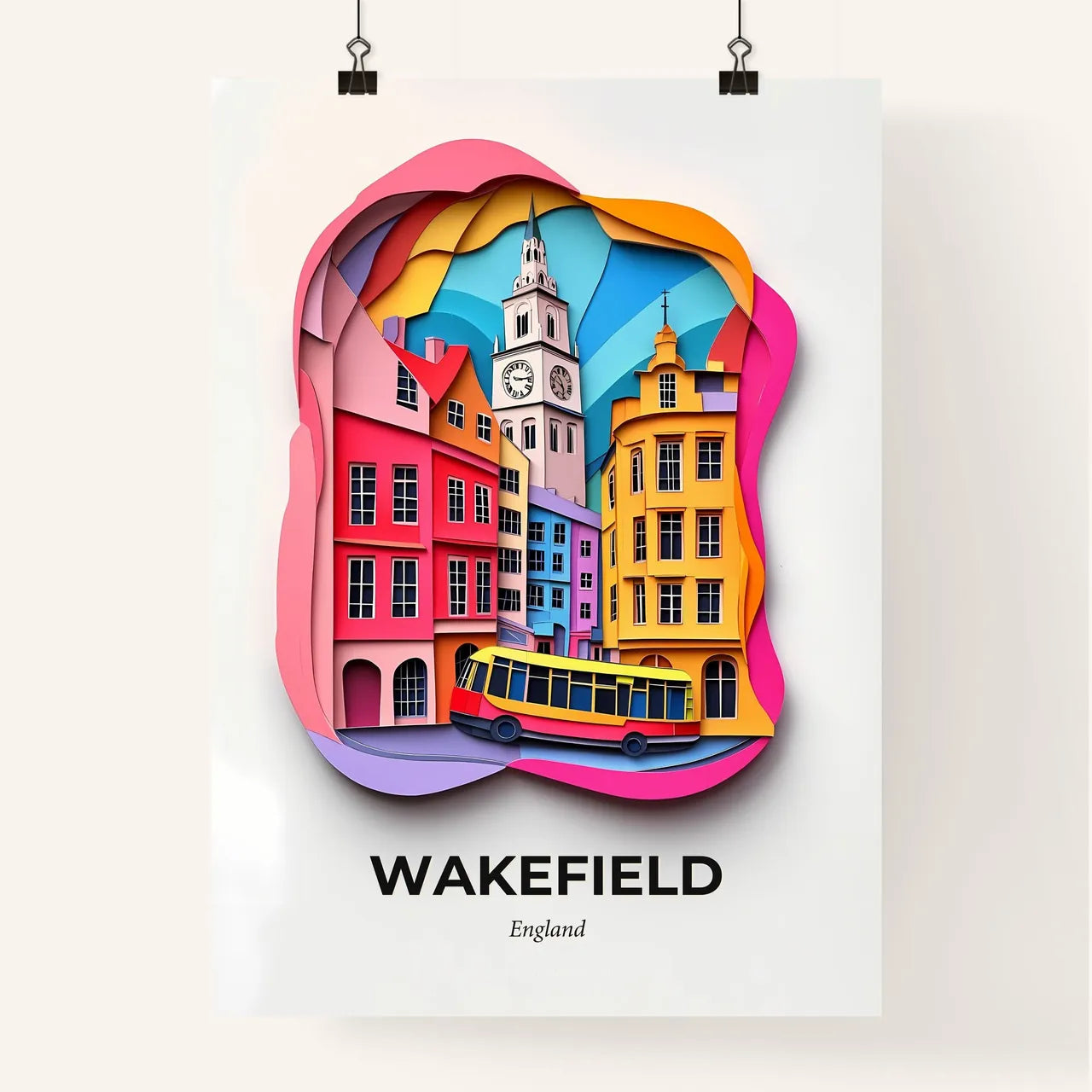 Vivid Wakefield, England, Colorful Poster