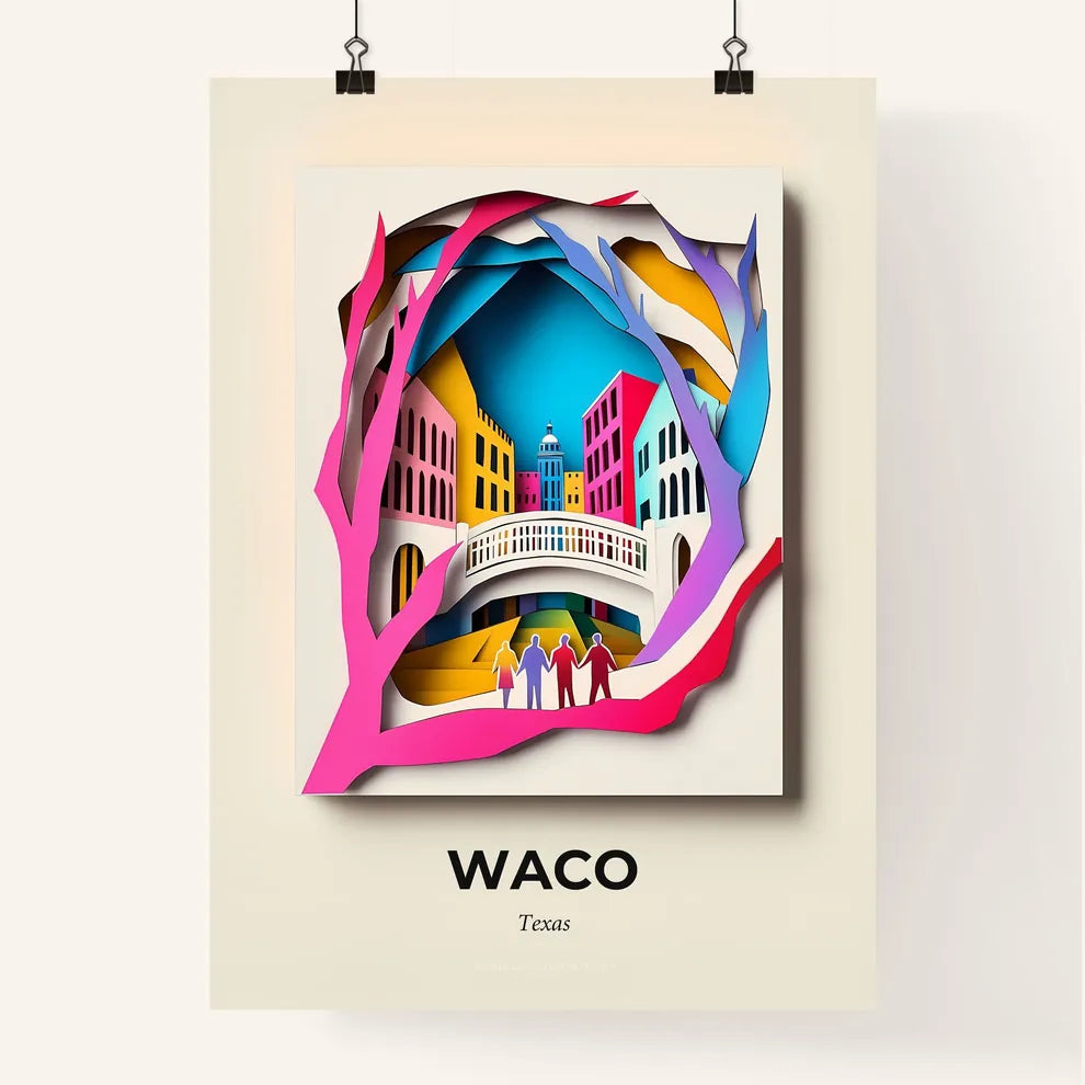 Vivid Waco, Texas, Colorful Poster