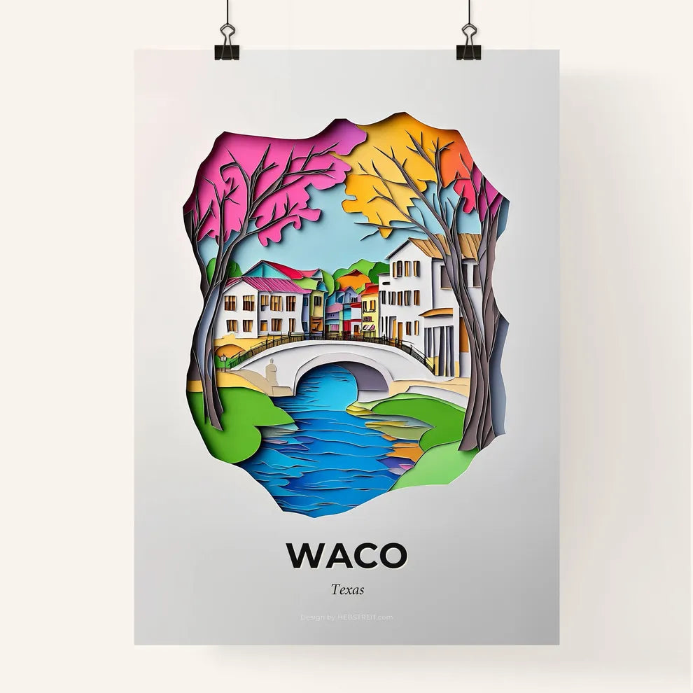 Vivid Waco, Texas, Colorful Poster