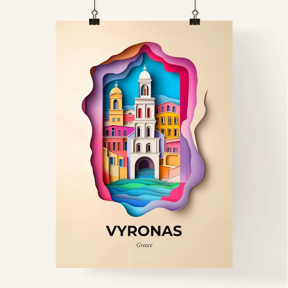 Vivid Vyronas, Greece, Colorful Poster
