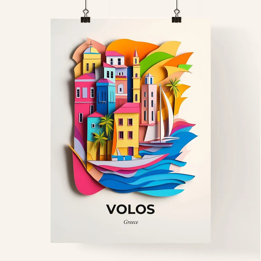 Vivid Volos, Greece, Colorful Poster