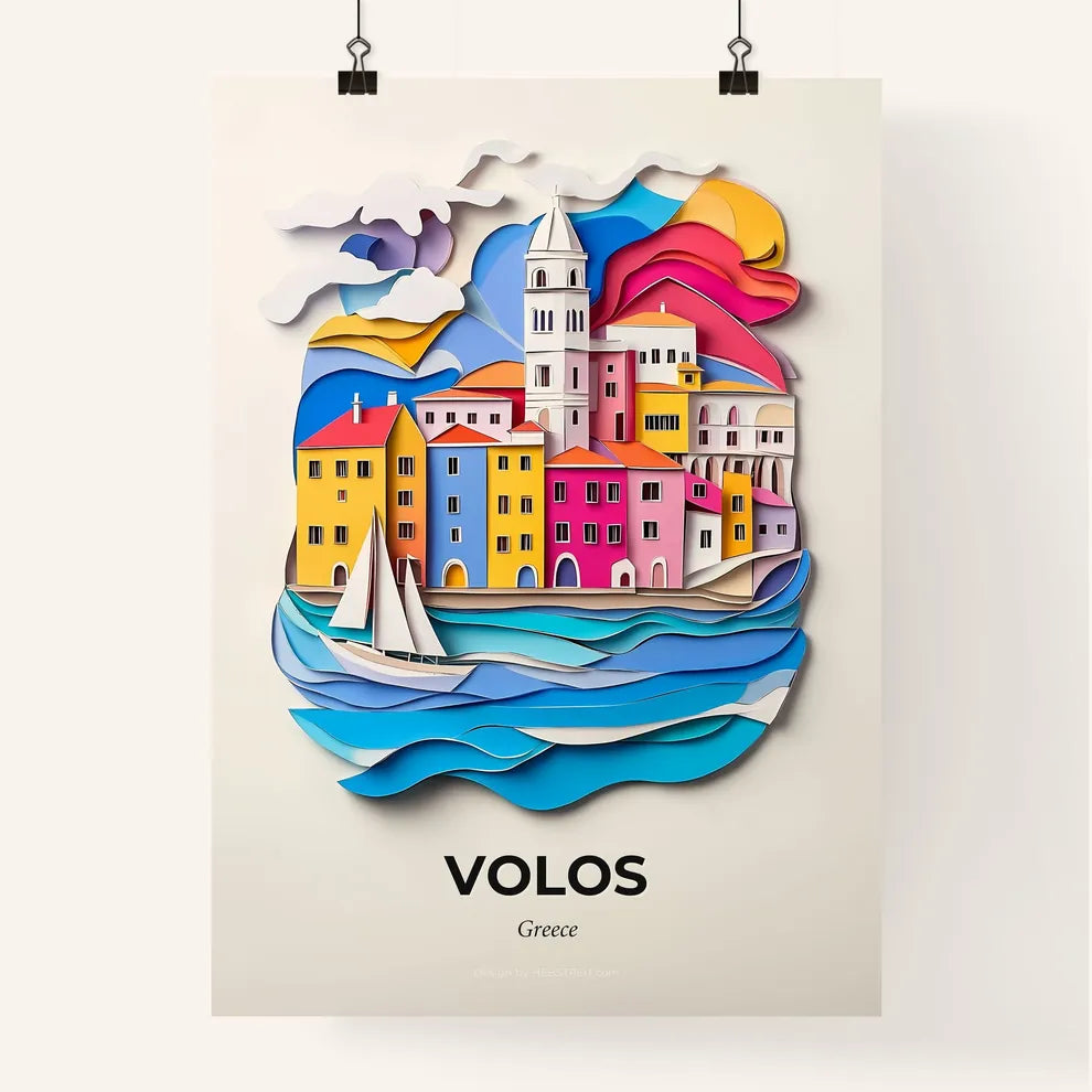 Vivid Volos, Greece, Colorful Poster