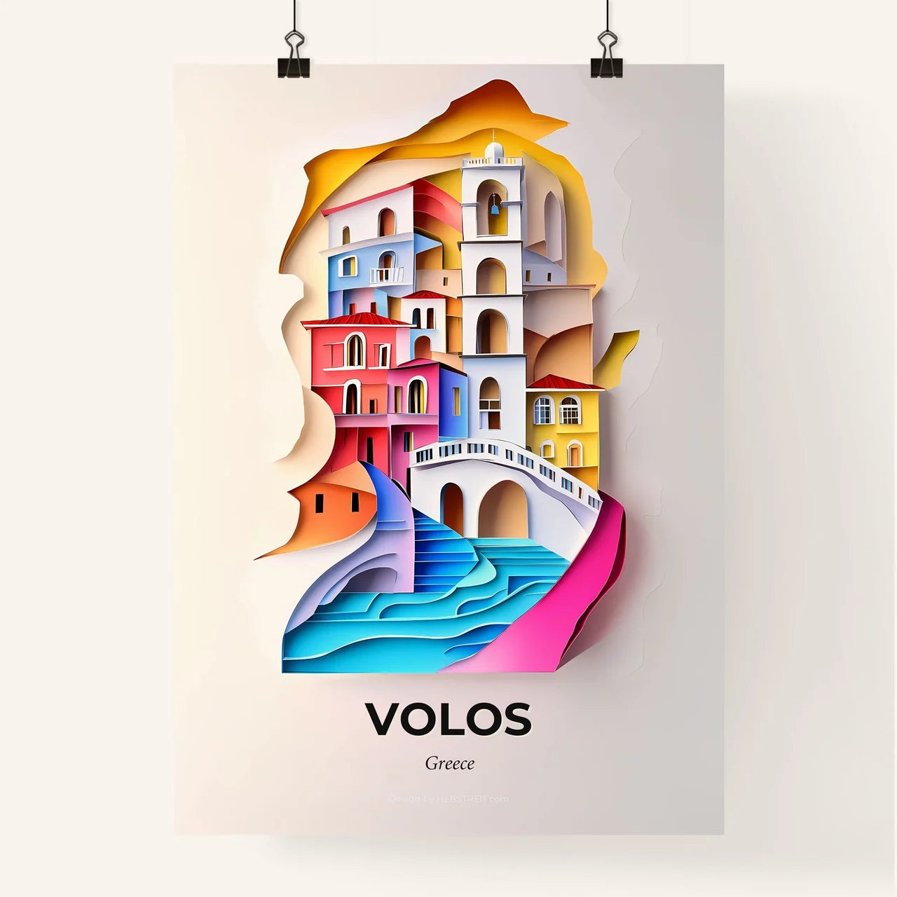 Vivid Volos, Greece, Colorful Poster