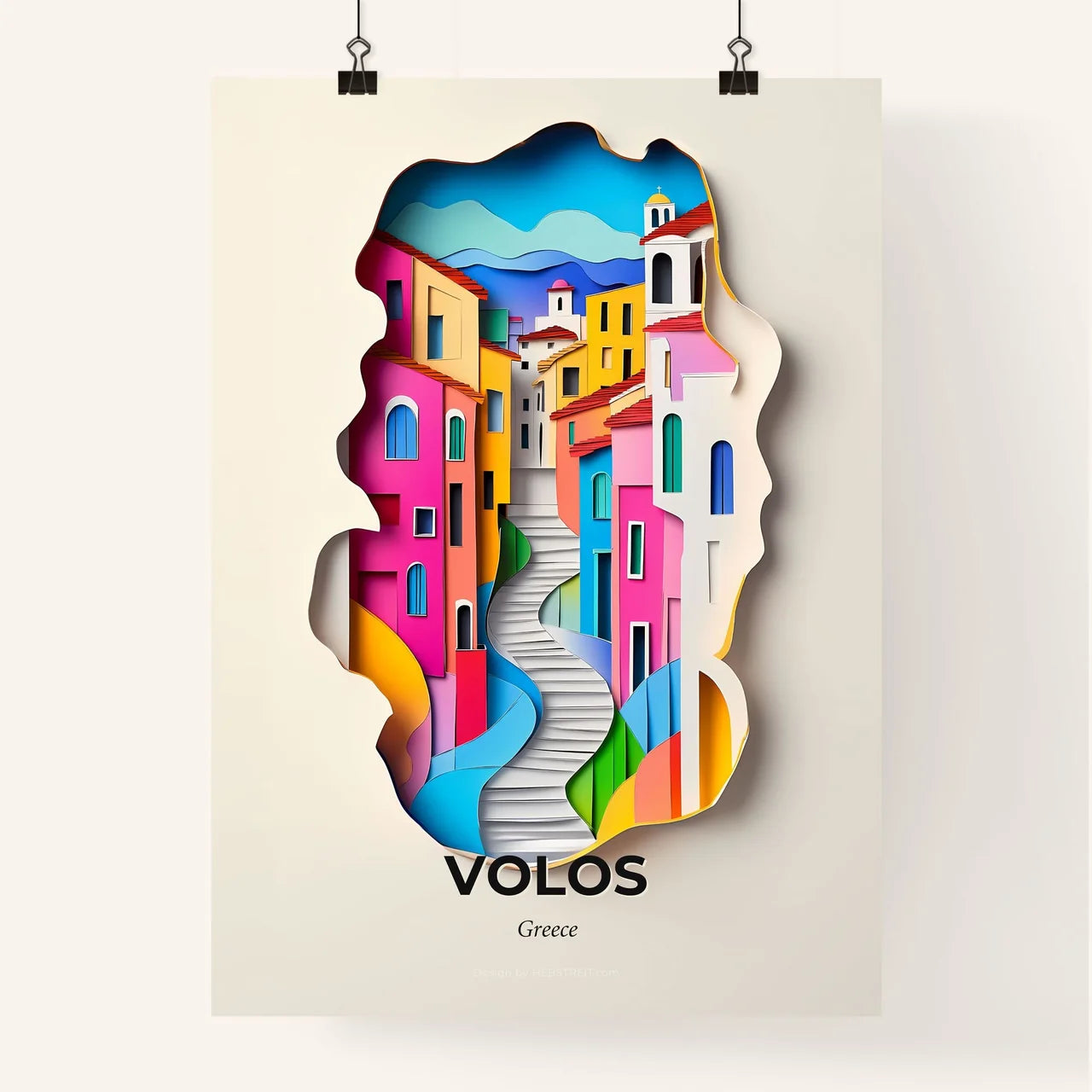 Vivid Volos, Greece, Colorful Poster