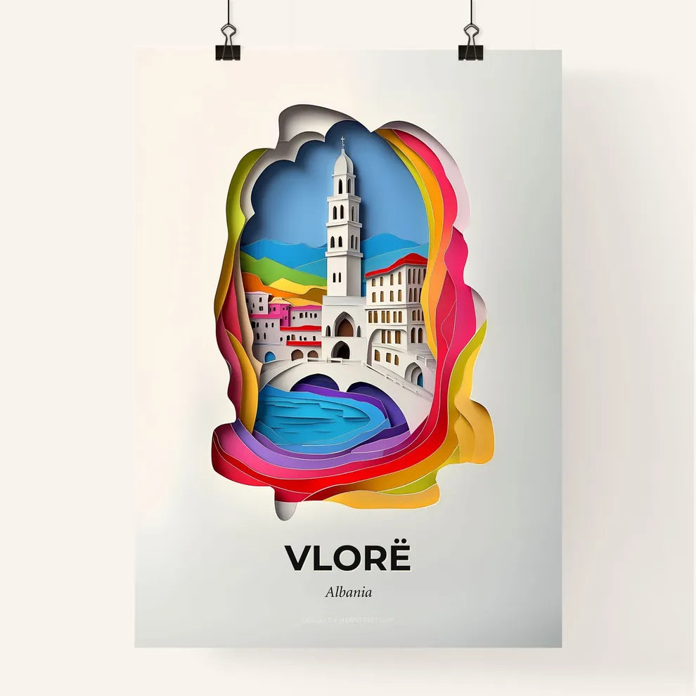 Vivid Vlorë, Albania, Colorful Poster