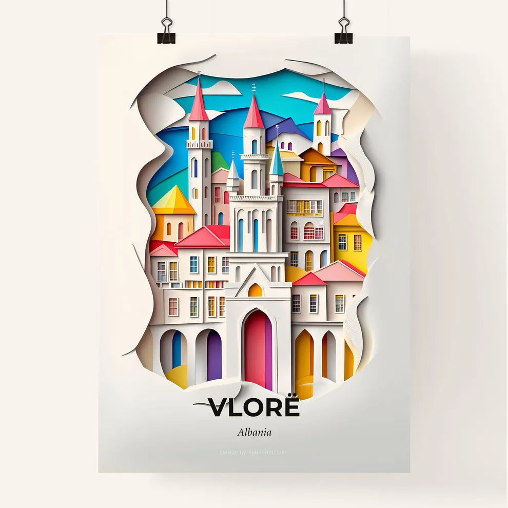 Vivid Vlorë, Albania, Colorful Poster