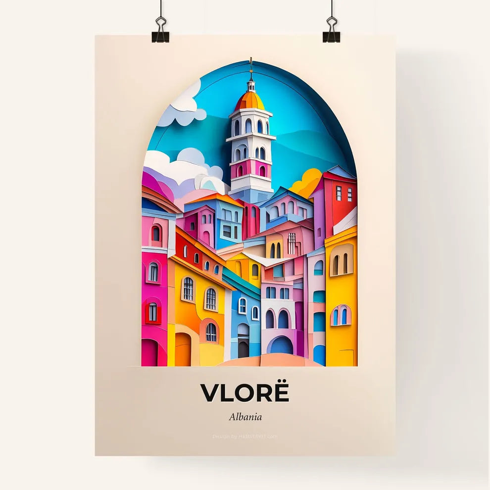 Vivid Vlorë, Albania, Colorful Poster