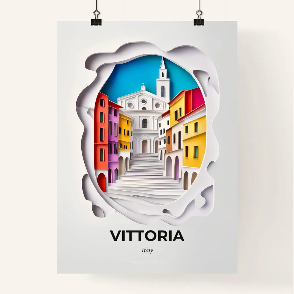 Vivid Vittoria, Italy, Colorful Poster