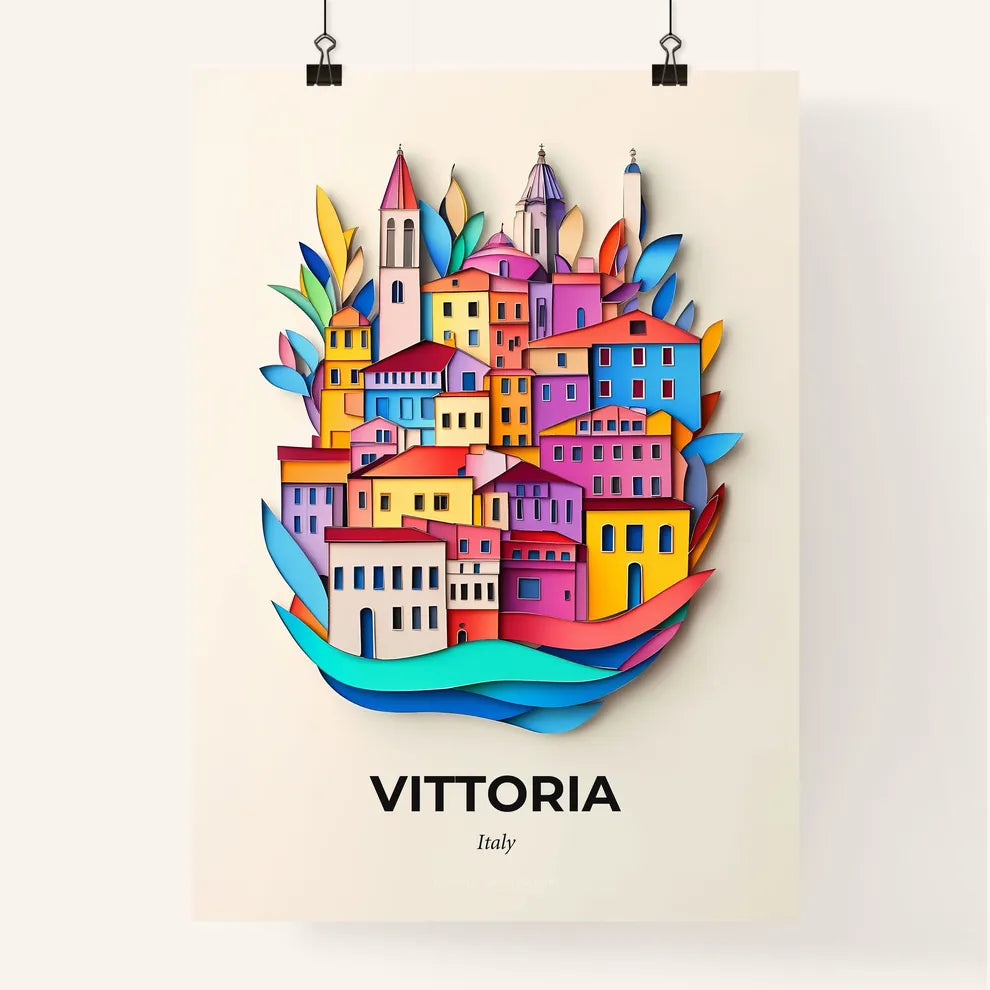 Vivid Vittoria, Italy, Colorful Poster