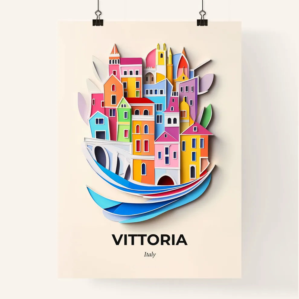 Vivid Vittoria, Italy, Colorful Poster