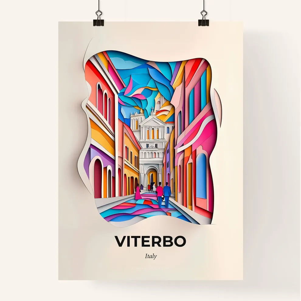 Vivid Viterbo, Italy, Colorful Poster